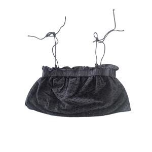 COTTON ON BLACK EYELET CROP TOP SIZE MEDIUM
